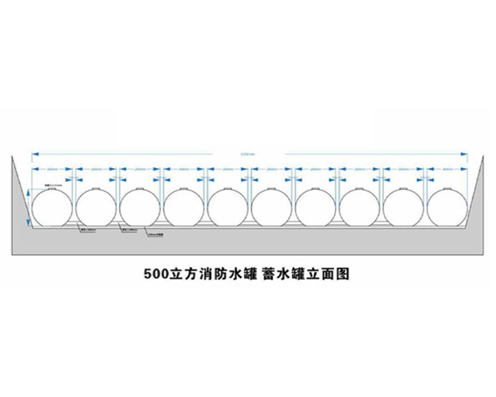 无锡500立方消防水罐立面图